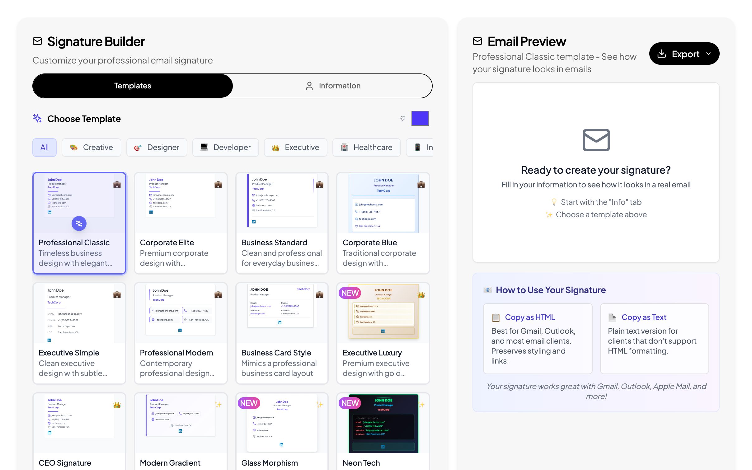 Email Signature Generator screenshot
